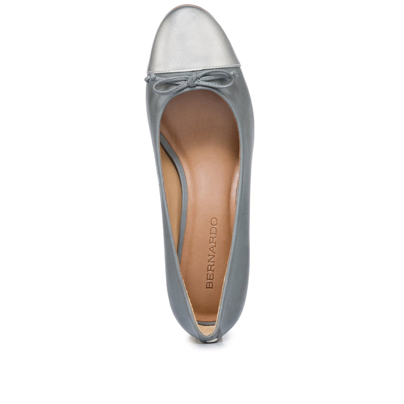 Grey Silver Women Bernardo Marisol Ballerina Pumps | SDC1983RT