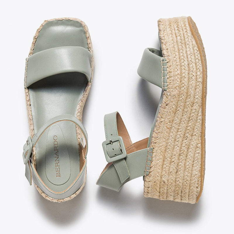 Light Green Women Bernardo Mallorca Espadrille Platform Sandals | BQT8132OA