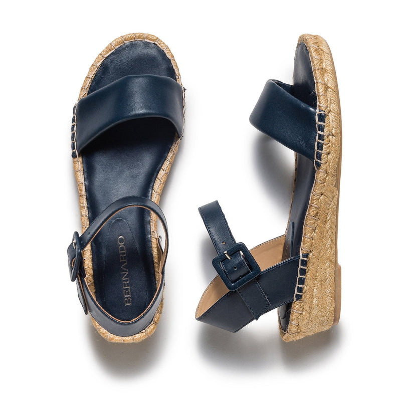 Navy Women Bernardo Madrid Espadrille Wedge Sandals | EEP6539AR