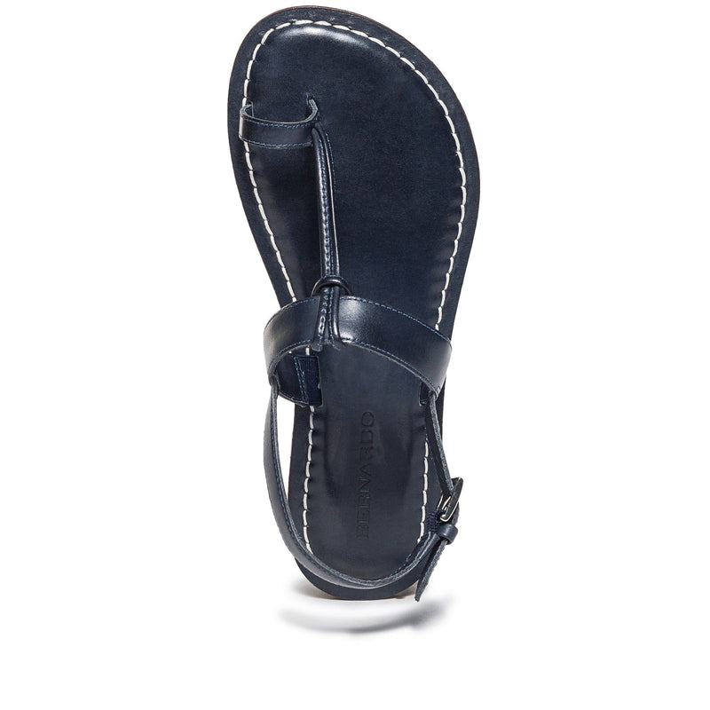 Navy Women Bernardo Maverick 2 Toe Ring Flat Sandals | PJA5223MT