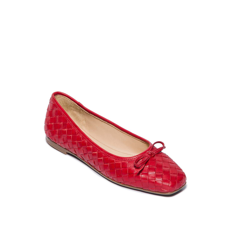 Red Women Bernardo Gwynn Woven Ballet Flats | XTX5232UM