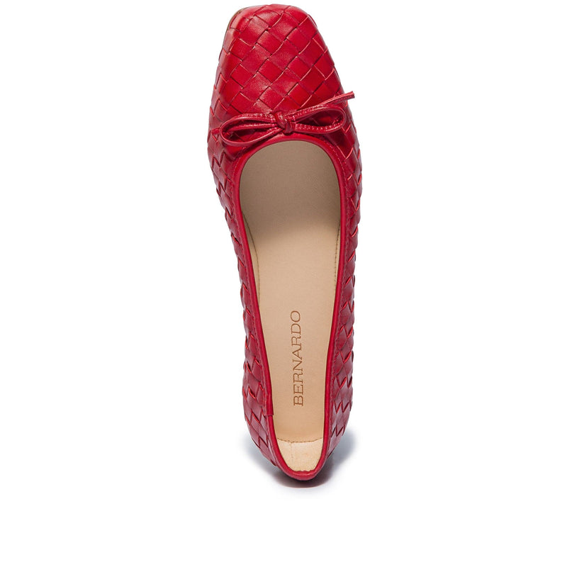 Red Women Bernardo Gwynn Woven Ballet Flats | XTX5232UM