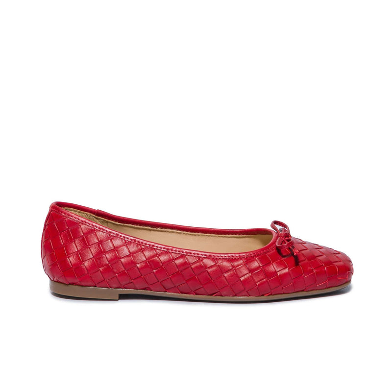 Red Women Bernardo Gwynn Woven Ballet Flats | XTX5232UM