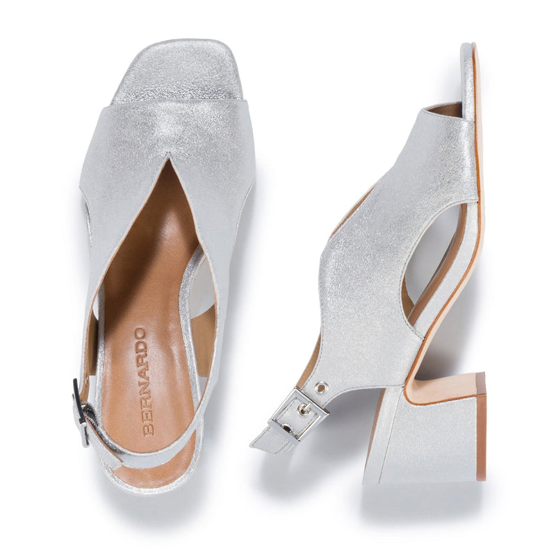 Silver Women Bernardo Bedford Mid Heels Sandals | DYZ3351OC