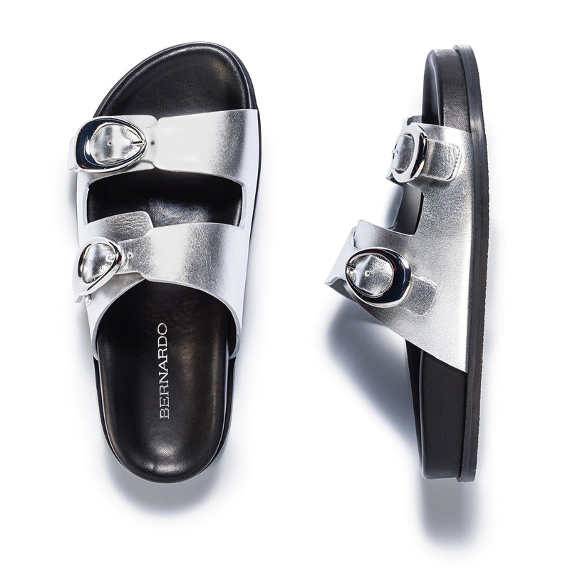 Silver Women Bernardo Evie Slide Sandals | XDD677TX