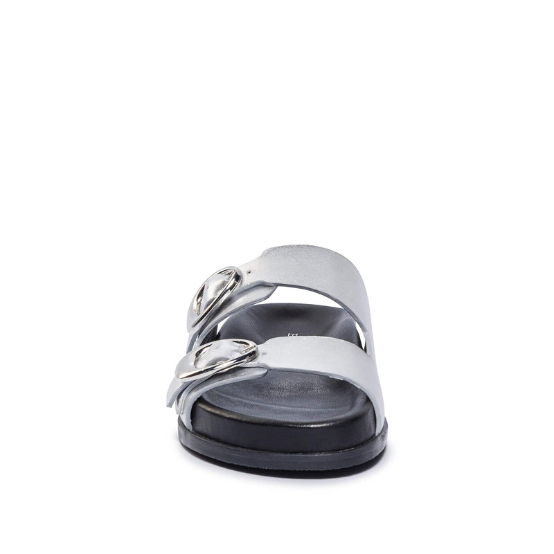 Silver Women Bernardo Evie Slide Sandals | XDD677TX