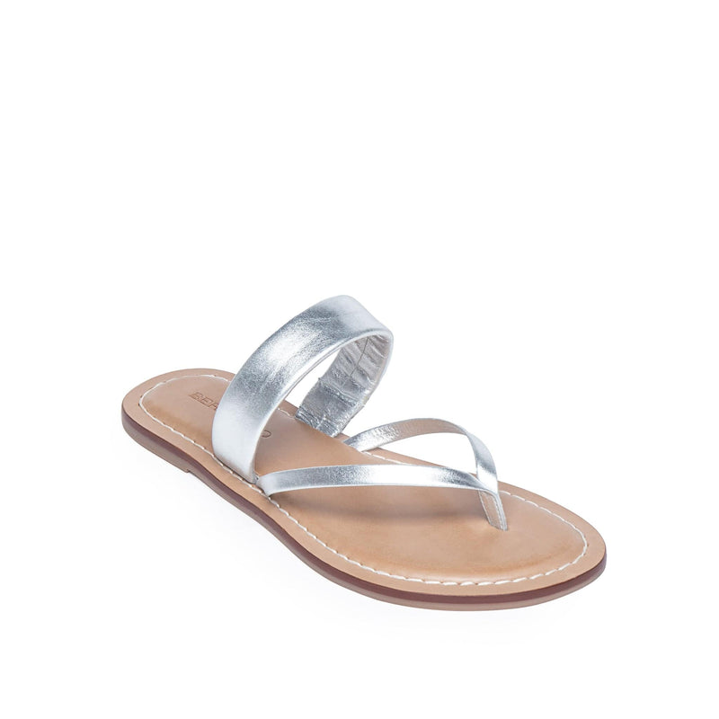 Silver Women Bernardo Leia Thong Flat Sandals | JLN697QI