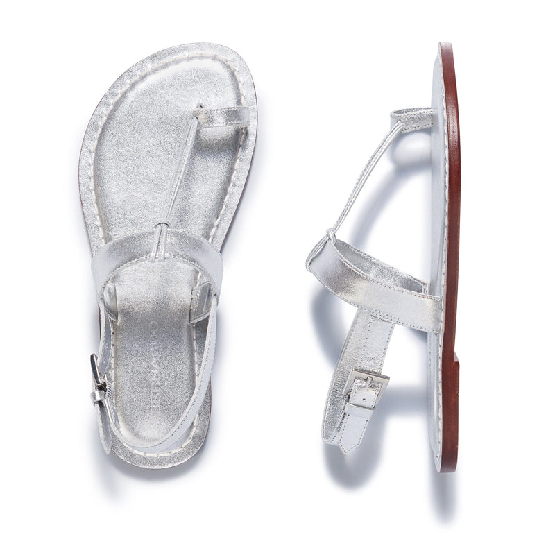 Silver Women Bernardo Maverick 2 Toe Ring Flat Sandals | WYR2433NJ