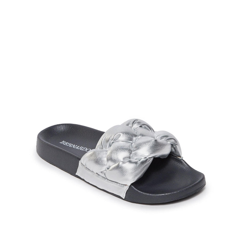 Silver Women Bernardo Rylee Pool Slide Sandals | FJX336CC