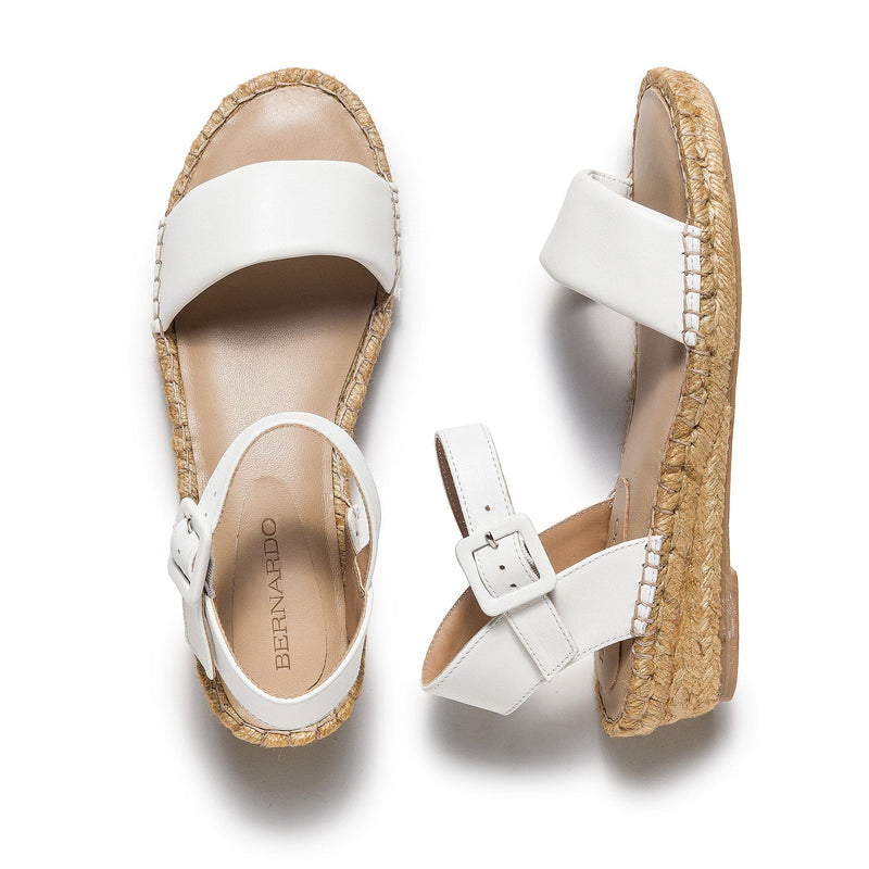 White Women Bernardo Madrid Espadrille Wedge Sandals | WRL365JJ