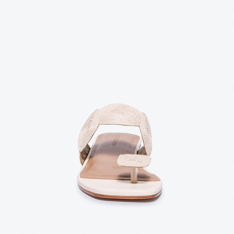 White Women Bernardo Palermo Raffia Slide Sandals | YOT2785VQ