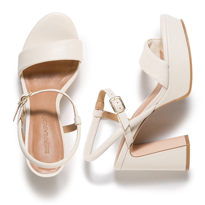 White Women Bernardo Ventura Platform Sandals | FIA3817HH